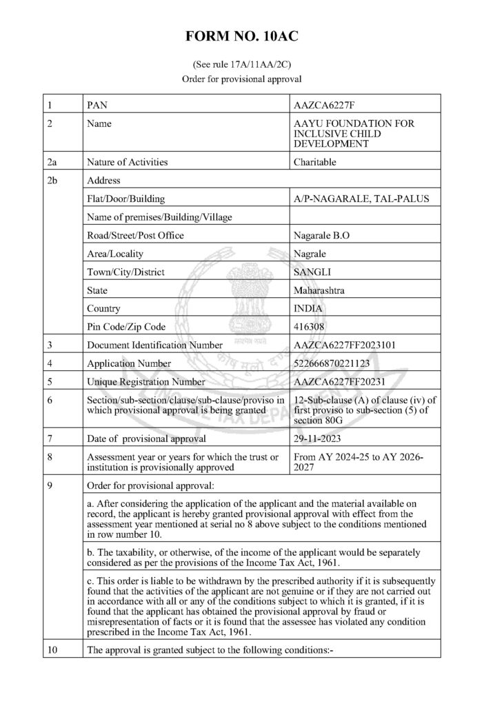 Form No 10AC 80G